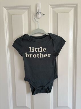 Charcoal 'Little Brother' Baby One-Piece Bodysuit